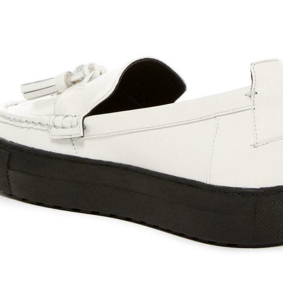 NIB ATELJE 71 "Cole" White Nappa Leather Loafers with Tassels 7.5 - Picture 3 of 4